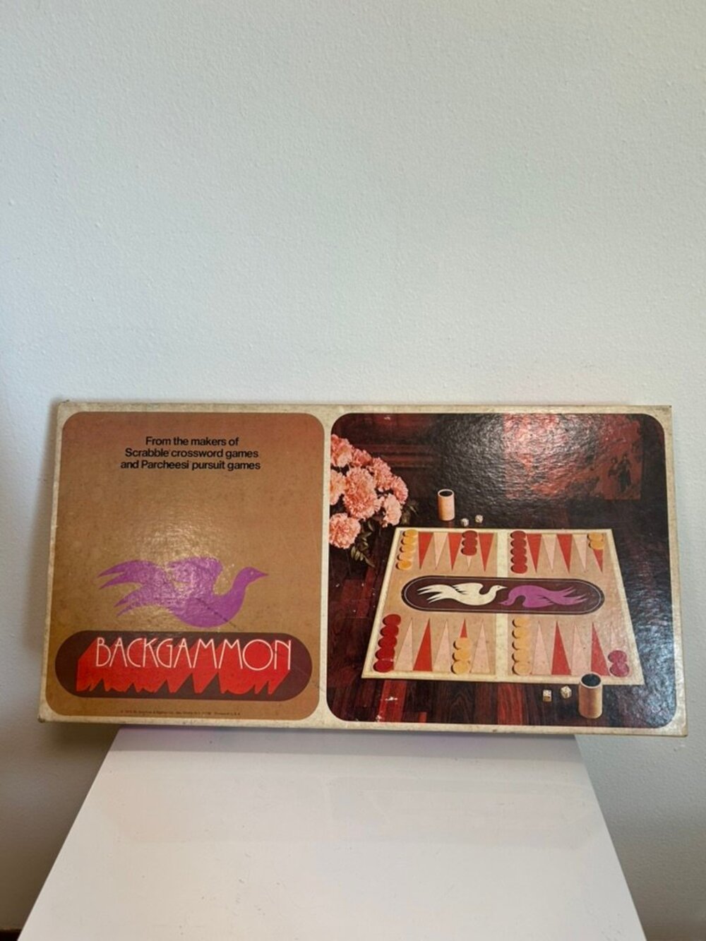 Backgammon Board Game by Selchow & Righter Company No. 85 COMPLETE Vintage 1975